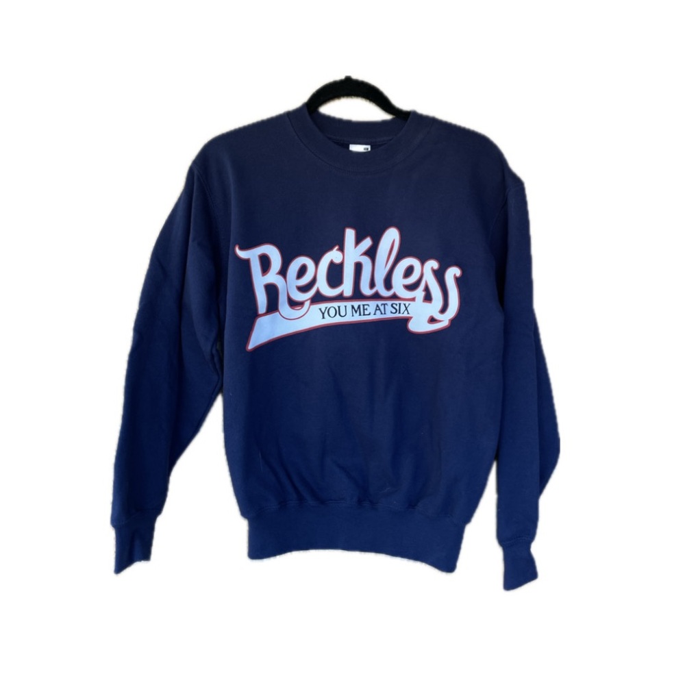 You Me At Six "Reckless" Crewneck Sweatshirt - Navy Size S